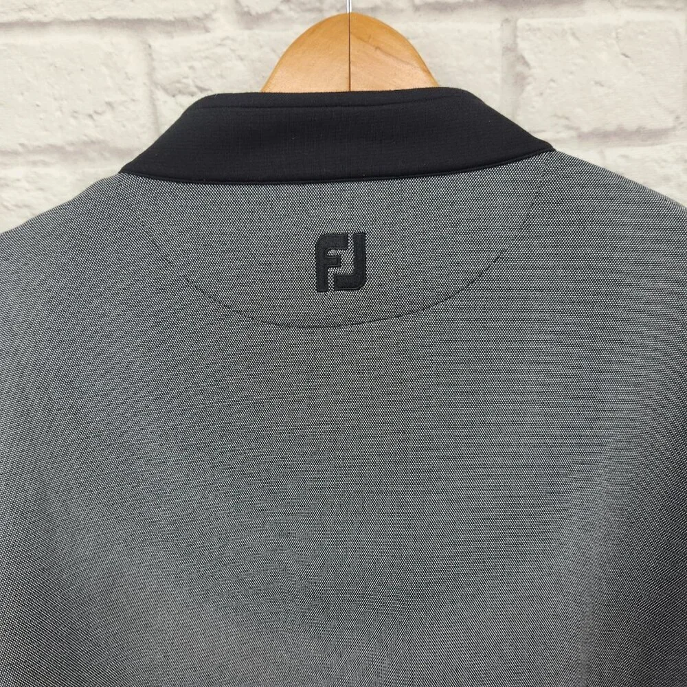 FootJoy Jacquard 1/4 Button Pullover Grey Gray Black Golf Outdoor  Men's XXL